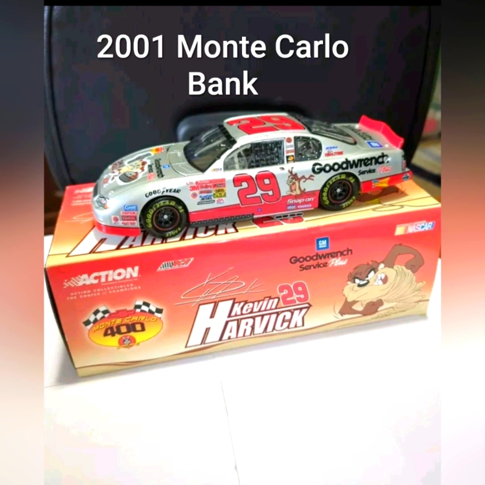 Kevin Harvick 1/24 scale Clear Window BANK DIECAST by ACTION NEW Never Displayed